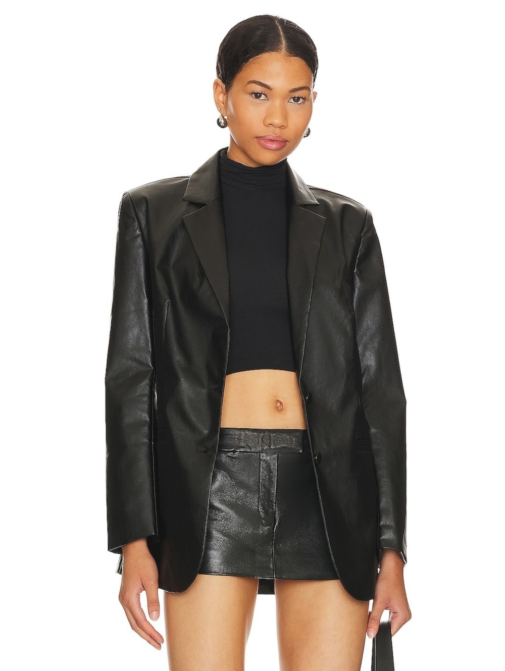 superdown Marissa Faux Leather Blazer, Size Large